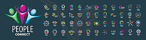 Set of logos of People on gray background - vector clipart
