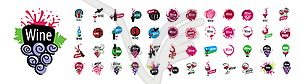 Set of Wine logos - vector clipart