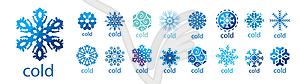 Набор логотипов Холод и Мороз - векторный рисунок