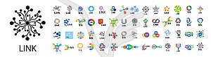 Satz von logos link kommunikation - Vector-Design
