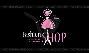 Drawn Fashion logo on black background - vector clipart