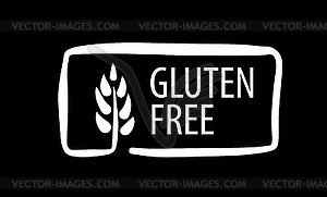 Painted gluten free sign on black background - vector image