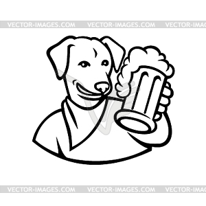 English Lab Dog Bierkrug Schwarz Und Weiss Vektor Clip Art