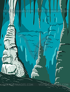 Carlsbad Caverns National Park in Guadalupe - vector clipart