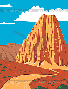 Cathedral Valley Loop in Capitol Reef National - vector image