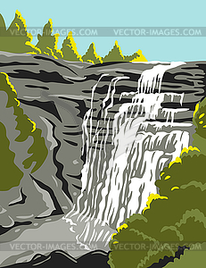 Cuyahoga Valley National Park along Cuyahoga River - vector clipart