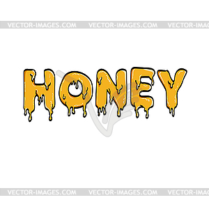 Word or Text of Honey Slowly Dripping and - stock vector clipart