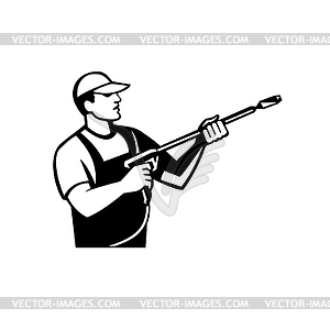 Power Washer with Water Blaster Pressure Washing - vector clip art