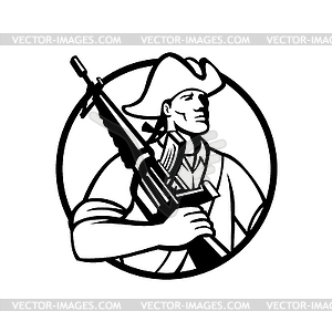 American Patriot Revolutionary Solder with Assault - vector clipart