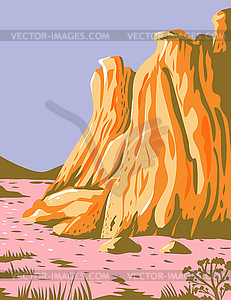 Theodore Roosevelt National Park in Western North - vector clip art