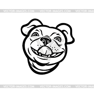 Head of Boston Terrier Breed of Dog Smiling and - vector image