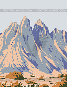 Национальный памятник Горы Орган-Пики Пустыни - клипарт в векторном виде