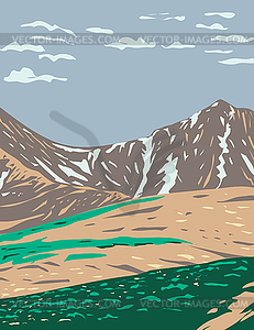 Grays Peak and Torreys Peak in Continental Divide - vector clipart