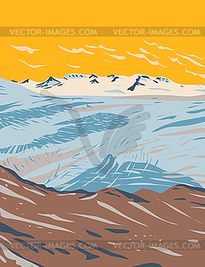 Harding Icefield near Exit Glacier of Kenai - vector clipart / vector image