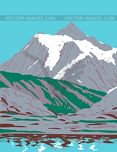 Mount Shuksan Glaciated Massif in Cascade Range - vector clipart