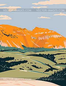 Sleeping Indian on Sheep Mountain in Gros Ventre - vector image