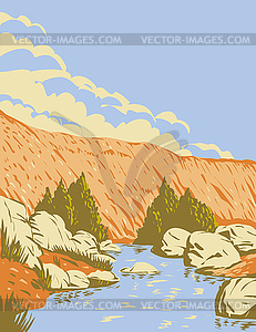 Badger Springs Canyon and Agua Fria River Located i - vector clipart