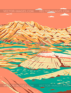 Dramatic Landscape of Layered Rock Formations in - vector EPS clipart