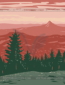 Siskiyou Mountains Located in Cascade-Siskiyou - vector clip art