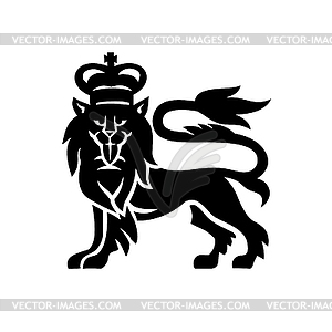 Military badge English or British lion wearing roya - vector image