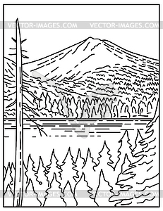 Summit of Lassen Peak Volcano Within Lassen Volcani - vector image