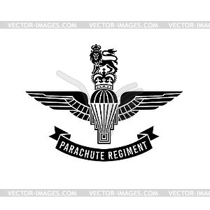 Знак отличия парашютного полка с парашютом с - изображение в векторном формате