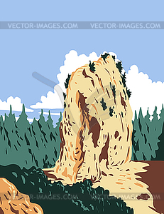 Sugar Loaf Located in Mackinac Island Within - vector image