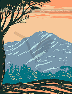 Peak of Mount Tamalpais or Mount Tam Located - vector EPS clipart