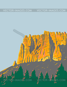 Clarno Palisades in Clarno Unit of John Day Fossil - vector clipart