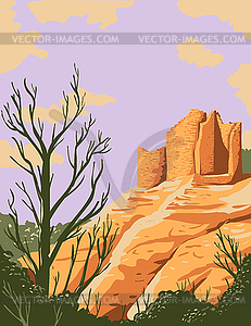 Cutthroat Castle Ruins in Hovenweep National - vector image