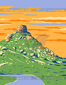 Castle Rock at Valley of Rocks at Lynton Within - vector image