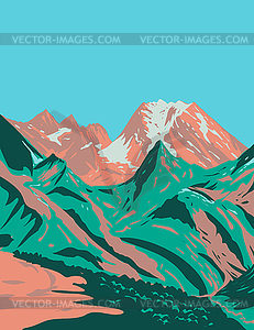 Vanoise National Park or Parc National De La Vanois - vector clip art