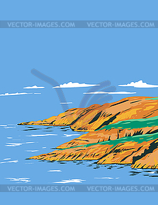 Marloes Peninsula in Pembrokeshire Coast National - vector clipart