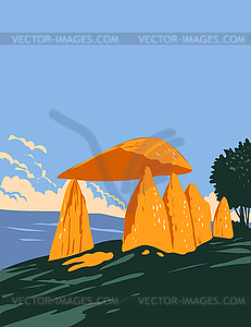 Pentre Ifan Dolmen Monument or Megalithic Tomb - vector clipart