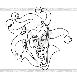 Medieval Court Jester Head Front View Continuous - vector clipart