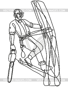 Arborist or Tree Surgeon Climbing Tree with Chainsa - vector image