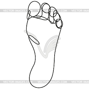 Sole of Foot Continuous Line Drawing - vector image