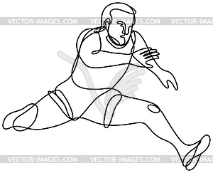Track and Field Athlete Jumping Hurdle Continuous - vector clipart