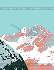 Triglav National Park with Mount Triglav in Julian - vector EPS clipart