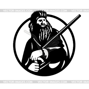 American Mountain Man Frontiersman Explorer or - vector image