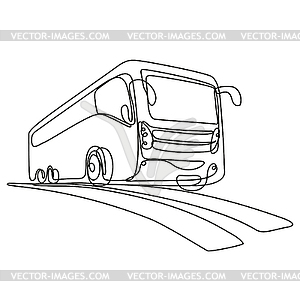 Tourist Coach or Shuttle Bus Low Angle View - vector clip art