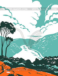 Berowra Valley National Park with Berowra Creek in - vector clipart