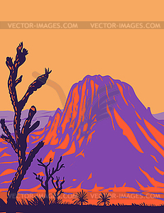 Big Bend Ranch State Park with Solitario Peak on Ri - vector clipart / vector image