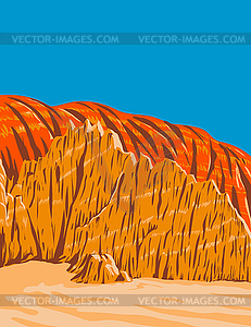 Cathedral Gorge State with Eroded Soft Bentonite - royalty-free vector clipart