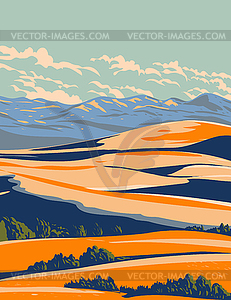 Coral Pink Sand Dunes State Park between Mount - vector clipart