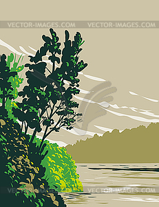 Lake Poinsett State Park on Western Bank of Lake - vector image