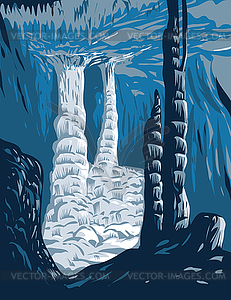 Lewis and Clark Caverns State Park Interior of - vector clipart