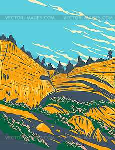 Pictograph Cave State Park within Yellowstone in - vector clipart