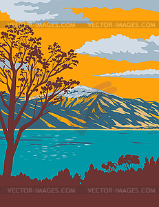 Washoe Lake State Park on Shore of Washoe Lake in - vector clip art