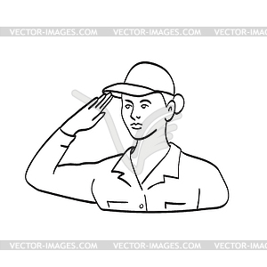 American Female Veteran Soldier or Military - vector image
